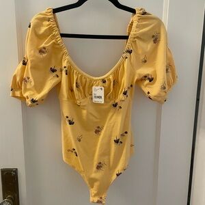 Free People Women's Buttercup Combo Play Date Floral Stretch Bodysuit